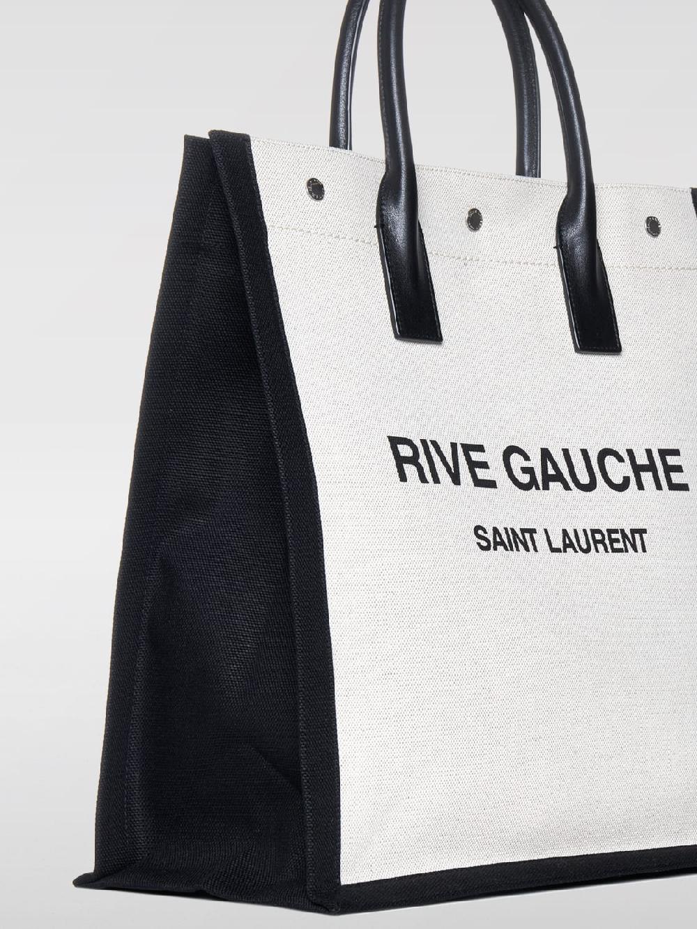 Giglio Borsa Rive Gauche North/South Saint Laurent in canvas di cotone Vendite Flash