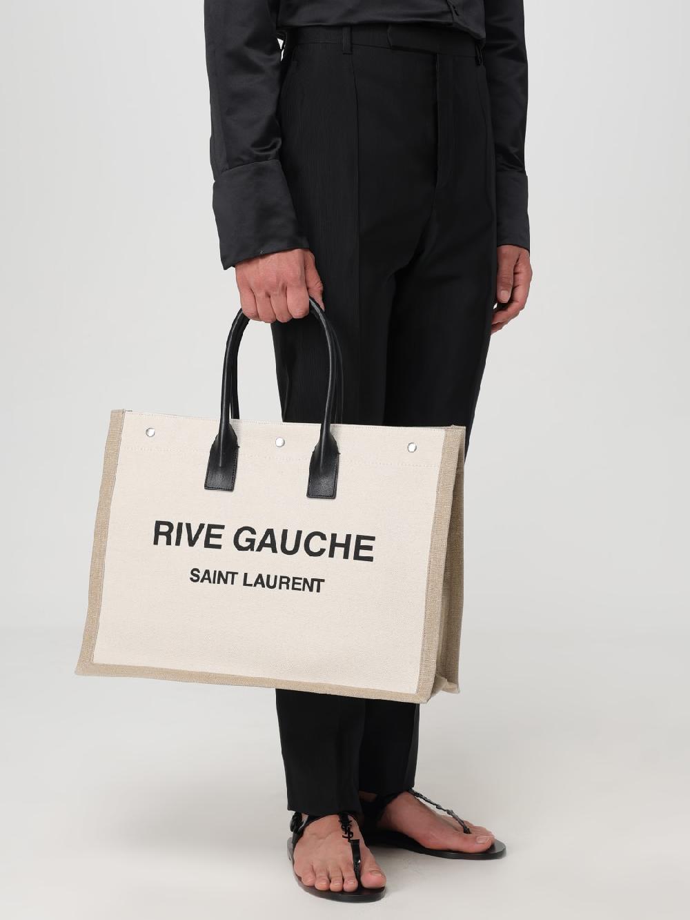 Giglio Borsa Rive Gauche Saint Laurent in canvas di cotone Nuova