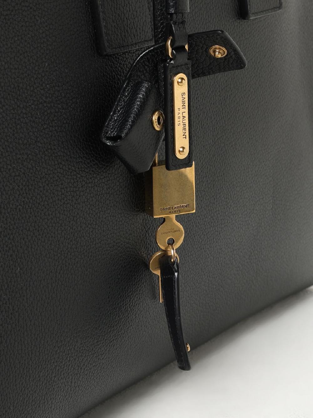 Giglio Borsa Sac de Jour Saint Laurent in pelle martellata Spedizione gratuita