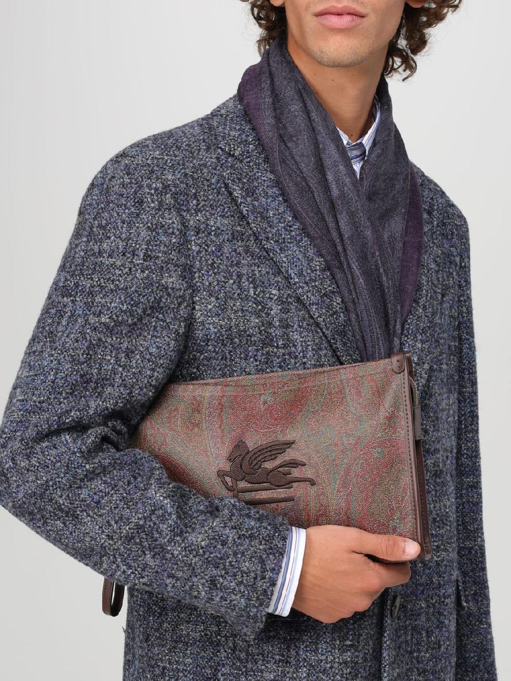 Giglio Pouch Etro in cotone spalmato con Paisley all over Prezzo di fabbrica