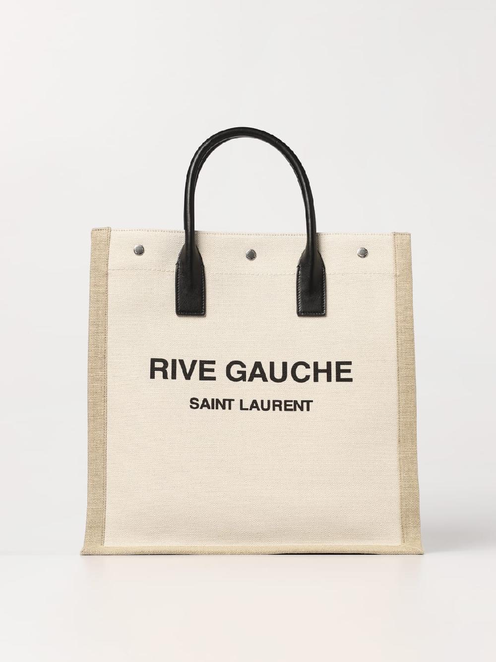 Giglio Borsa Rive Gauche North/South Saint Laurent in canvas di cotone Offerta speciale