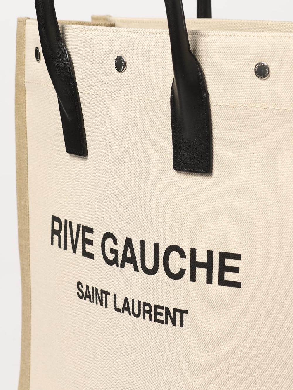 Giglio Borsa Rive Gauche North/South Saint Laurent in canvas di cotone Offerta speciale