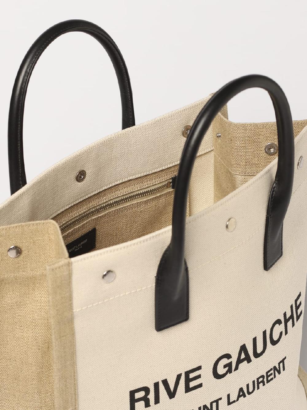 Giglio Borsa Rive Gauche North/South Saint Laurent in canvas di cotone Offerta speciale