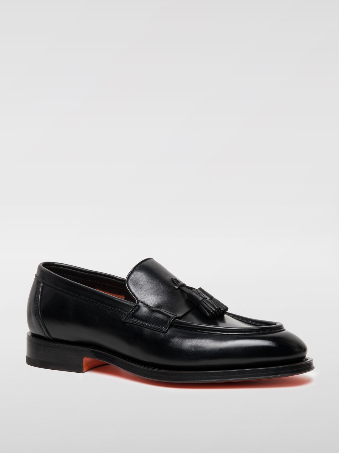 Giglio Mocassino Santoni in pelle con nappe Black Friday Prezzi