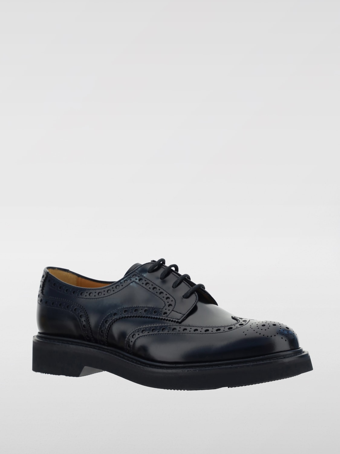 Giglio Derby Church's in pelle spazzolata con motivo brogue Qualità