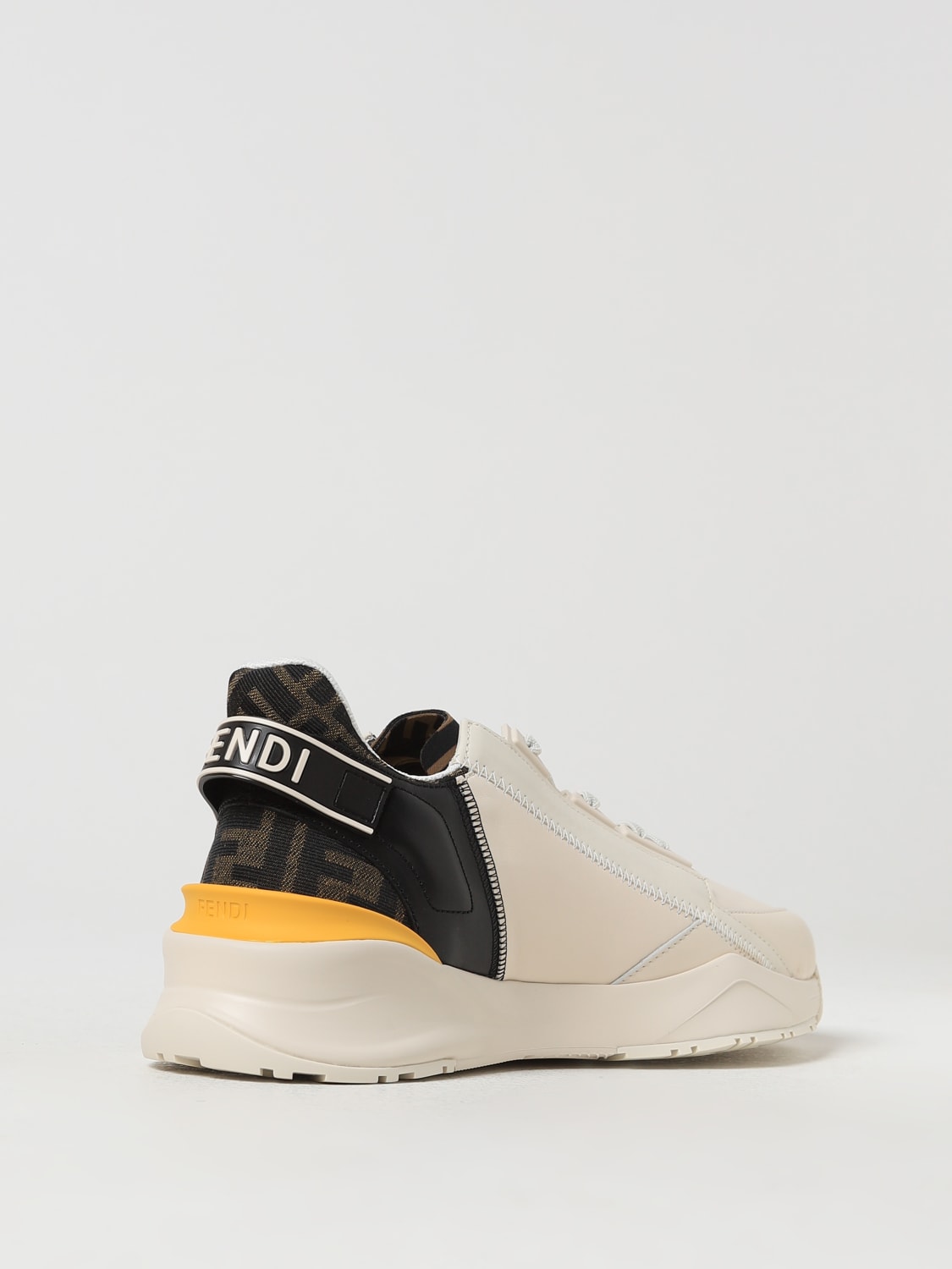 Giglio Sneakers Flow Fendi in pelle e tessuto con FF jacquard Saldi