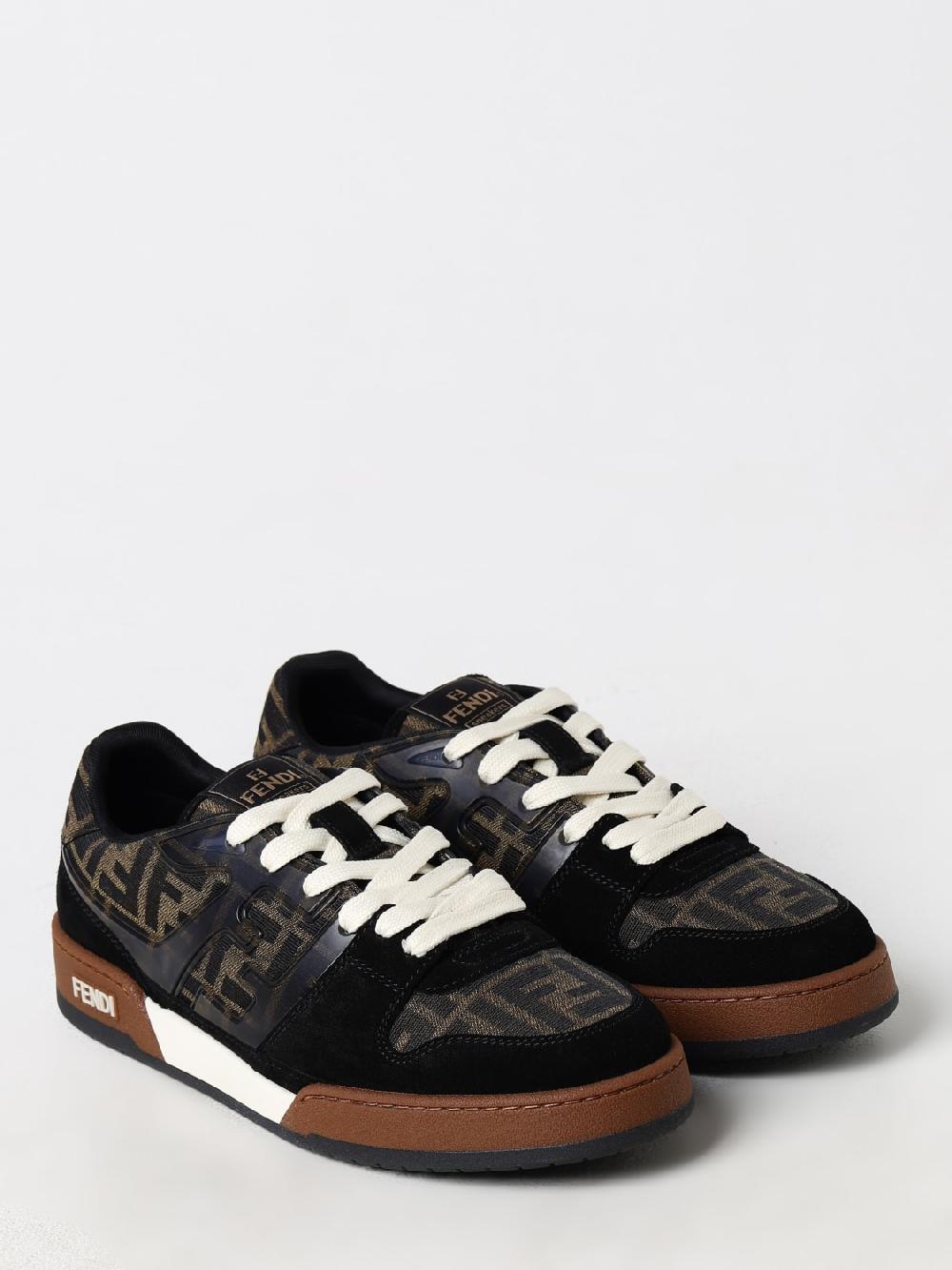 Giglio Sneakers Match Fendi in pelle e mesh con monogram FF jacquard Offerte