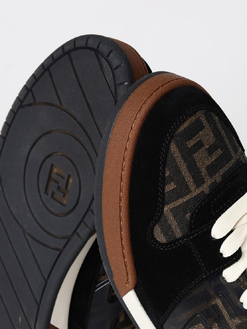 Giglio Sneakers Match Fendi in pelle e mesh con monogram FF jacquard Offerte
