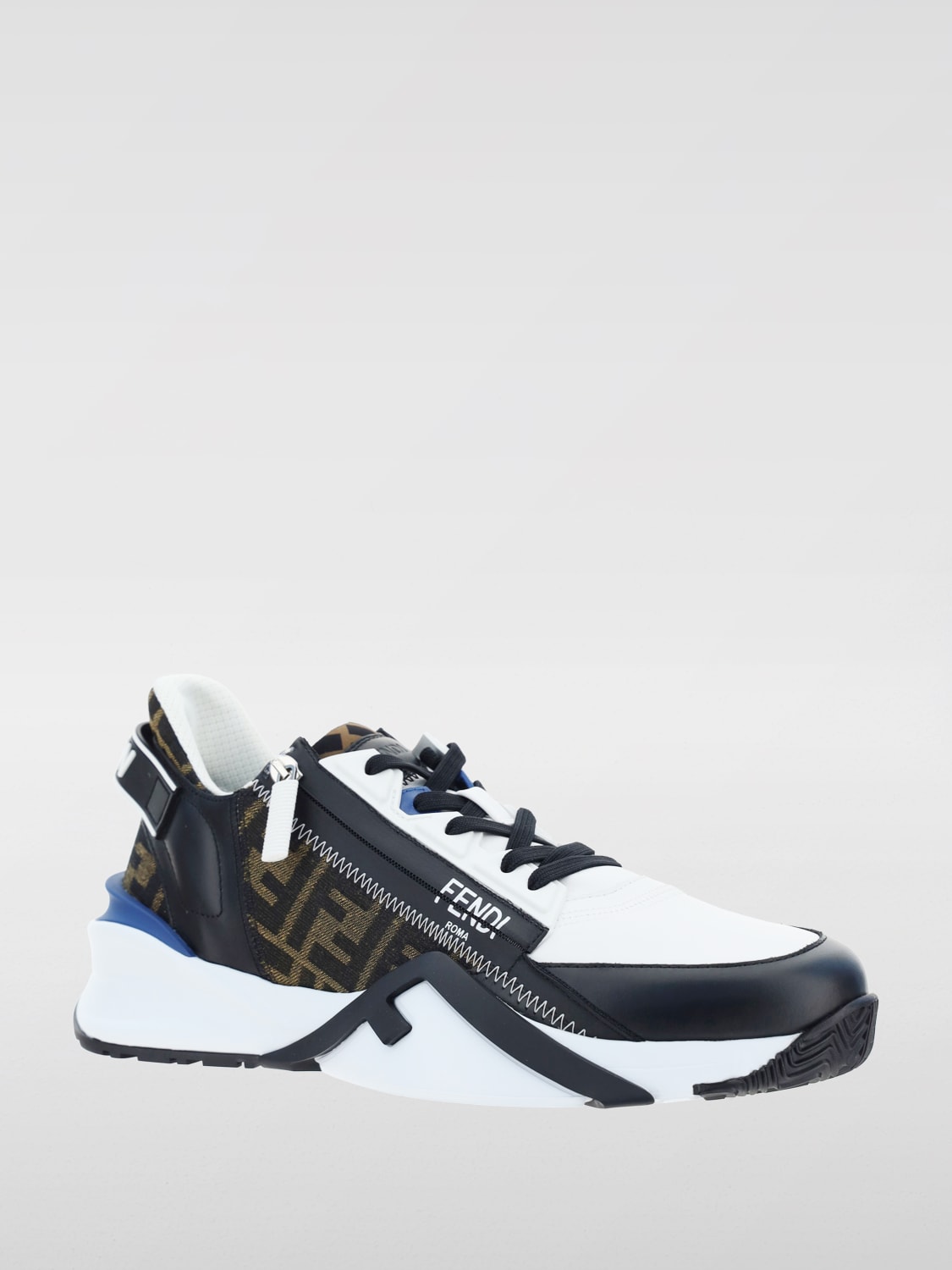 Giglio Sneakers Flow Fendi in pelle e tessuto jacquard Saldi Di Fabbrica
