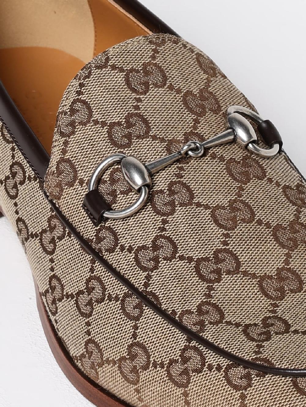 Giglio Mocassino Gucci in tessuto GG Supreme Grande vendita
