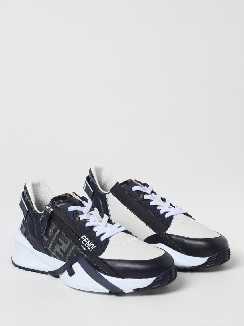 Giglio Sneakers Flow Fendi in pelle e tessuto con FF jacquard Black Friday