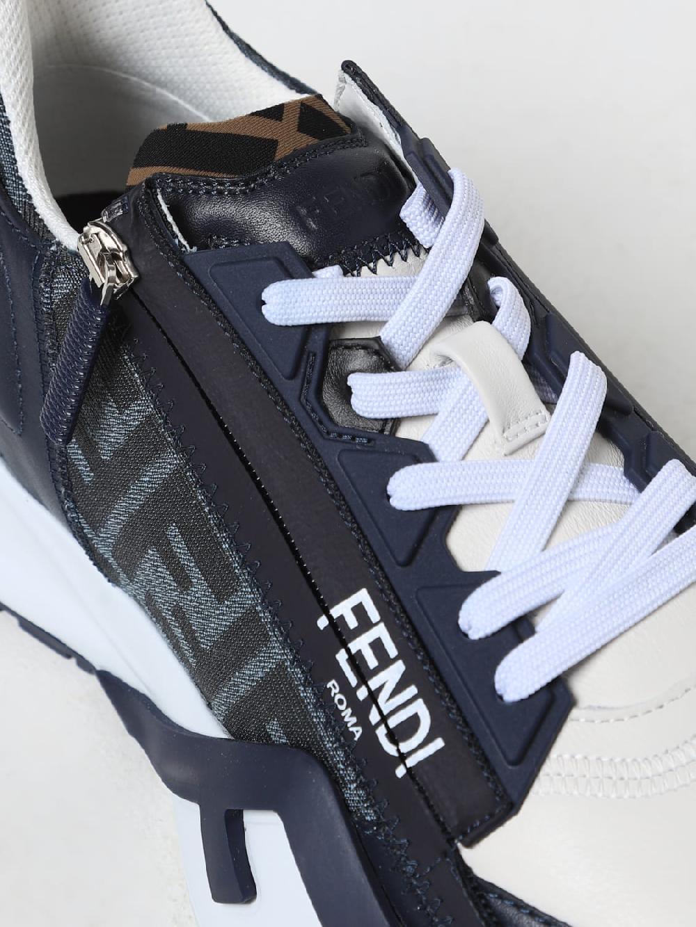 Giglio Sneakers Flow Fendi in pelle e tessuto con FF jacquard Black Friday