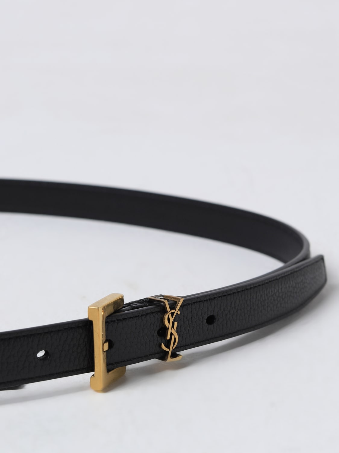 Giglio Cintura Cassandre Saint Laurent in pelle a grana Liquidazione