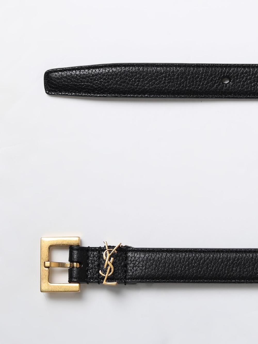 Giglio Cintura Cassandre Saint Laurent in pelle a grana Liquidazione