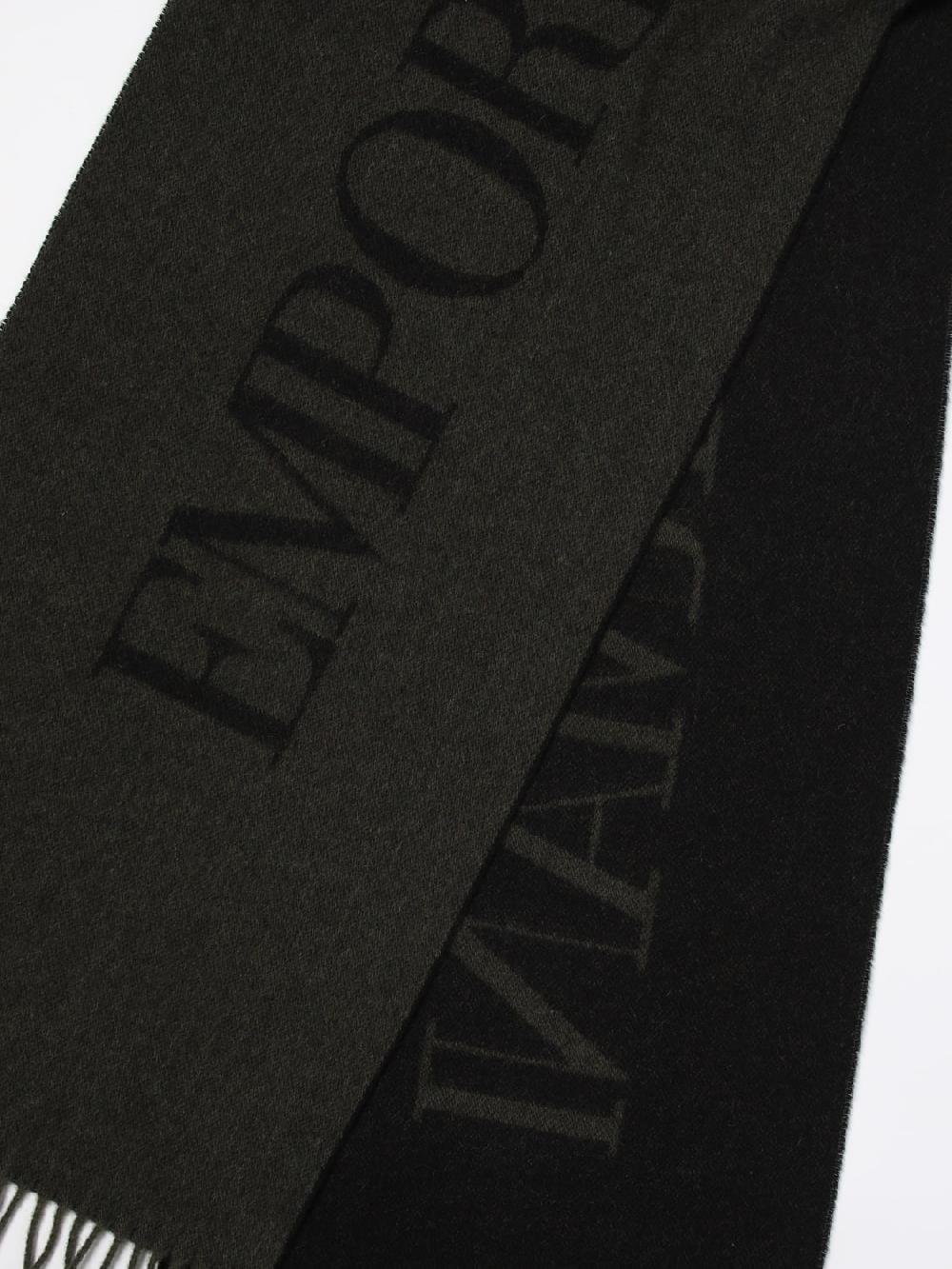 Giglio Sciarpa Emporio Armani in lana con logo jacquard Vendita Calda