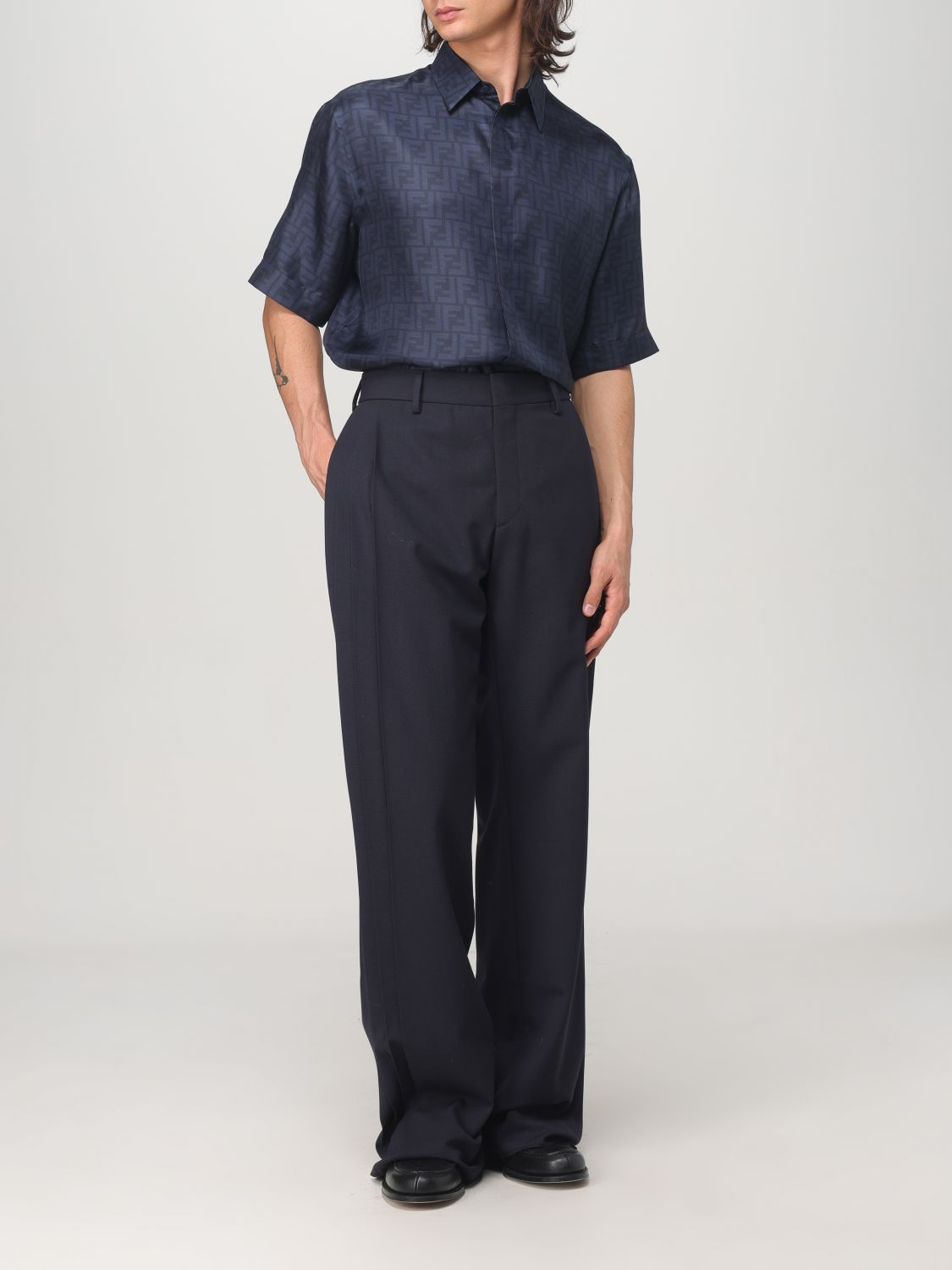 Giglio Camicia Fendi in seta con logo Online Outlet