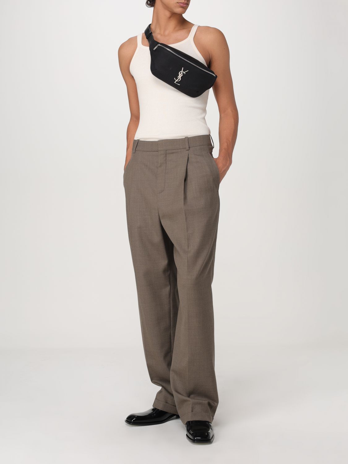 Giglio Pantalone Saint Laurent in lana con pinces Ultimi tre giorni
