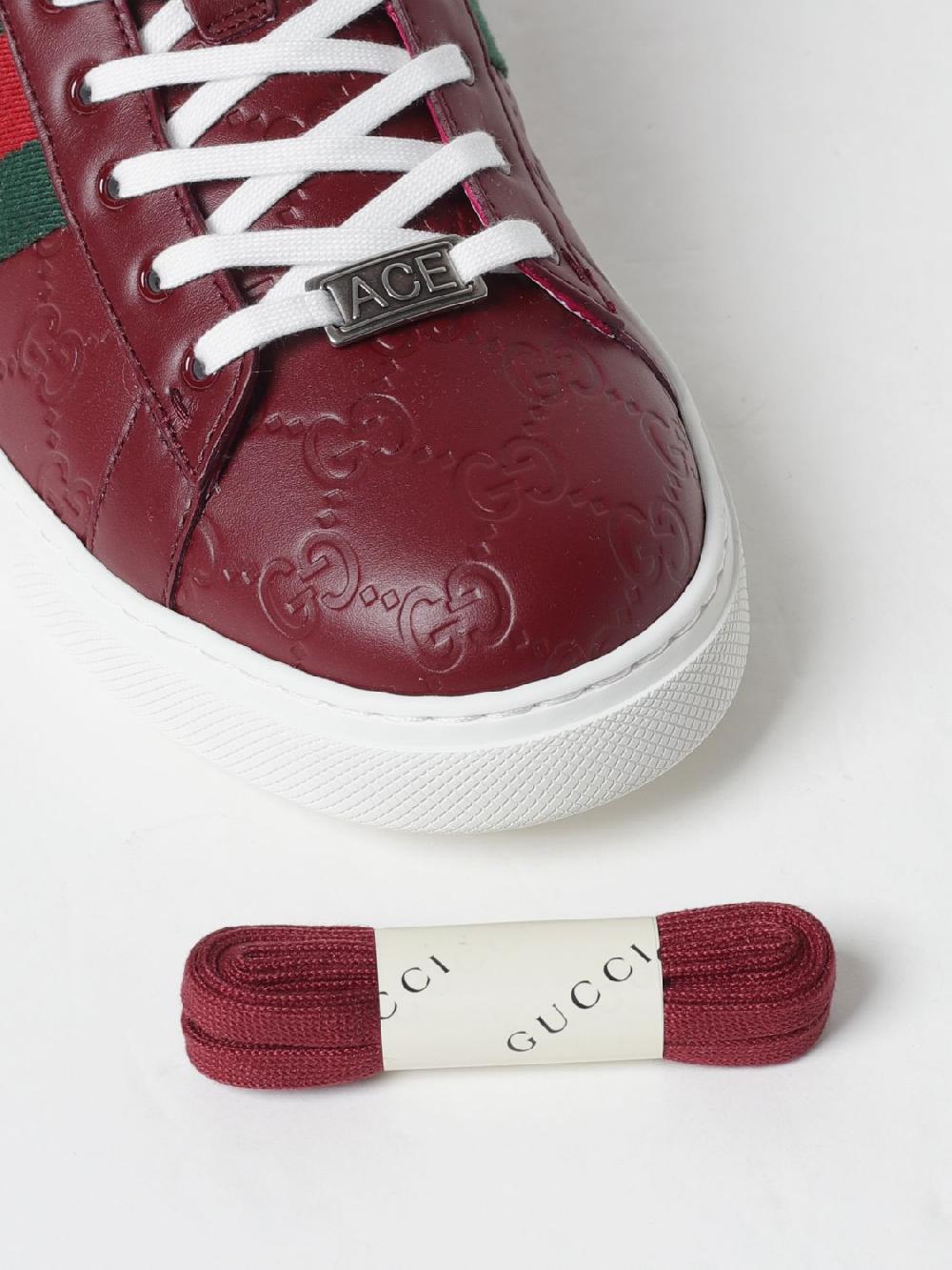 Giglio Sneakers Ace Gucci in pelle con monogram GG Promozione temporanea