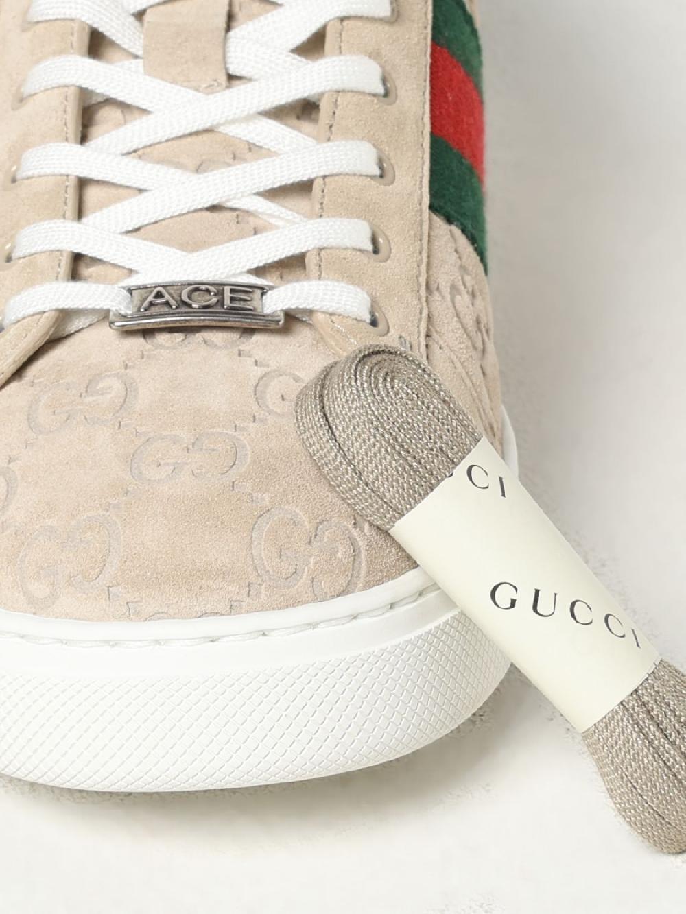 Giglio Sneakers Ace Gucci in camoscio con monogram GG Fino al 50% di sconto