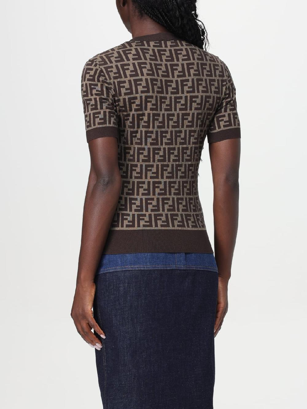 Giglio Top a girocollo in cotone FF Fendi Lightning offer
