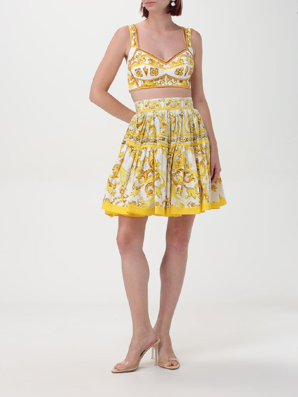 Giglio Gonna Maiolica Dolce & Gabbana in cotone stampato Fino al 60% di sconto