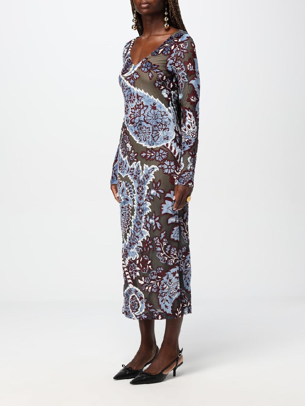 Giglio Abito midi Etro in viscosa con stampa jacquard Fino Al -60%