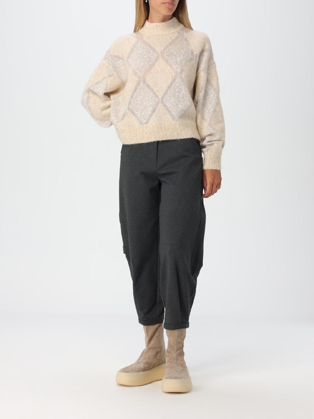Giglio Maglione Brunello Cucinelli in lana con motivo a rombi jacquard Negozio online di fabbrica