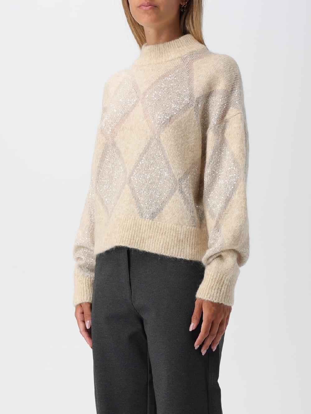 Giglio Maglione Brunello Cucinelli in lana con motivo a rombi jacquard Negozio online di fabbrica