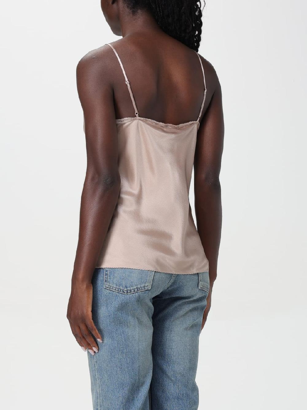 Giglio Top Saint Laurent in seta con pizzo Latest fashion
