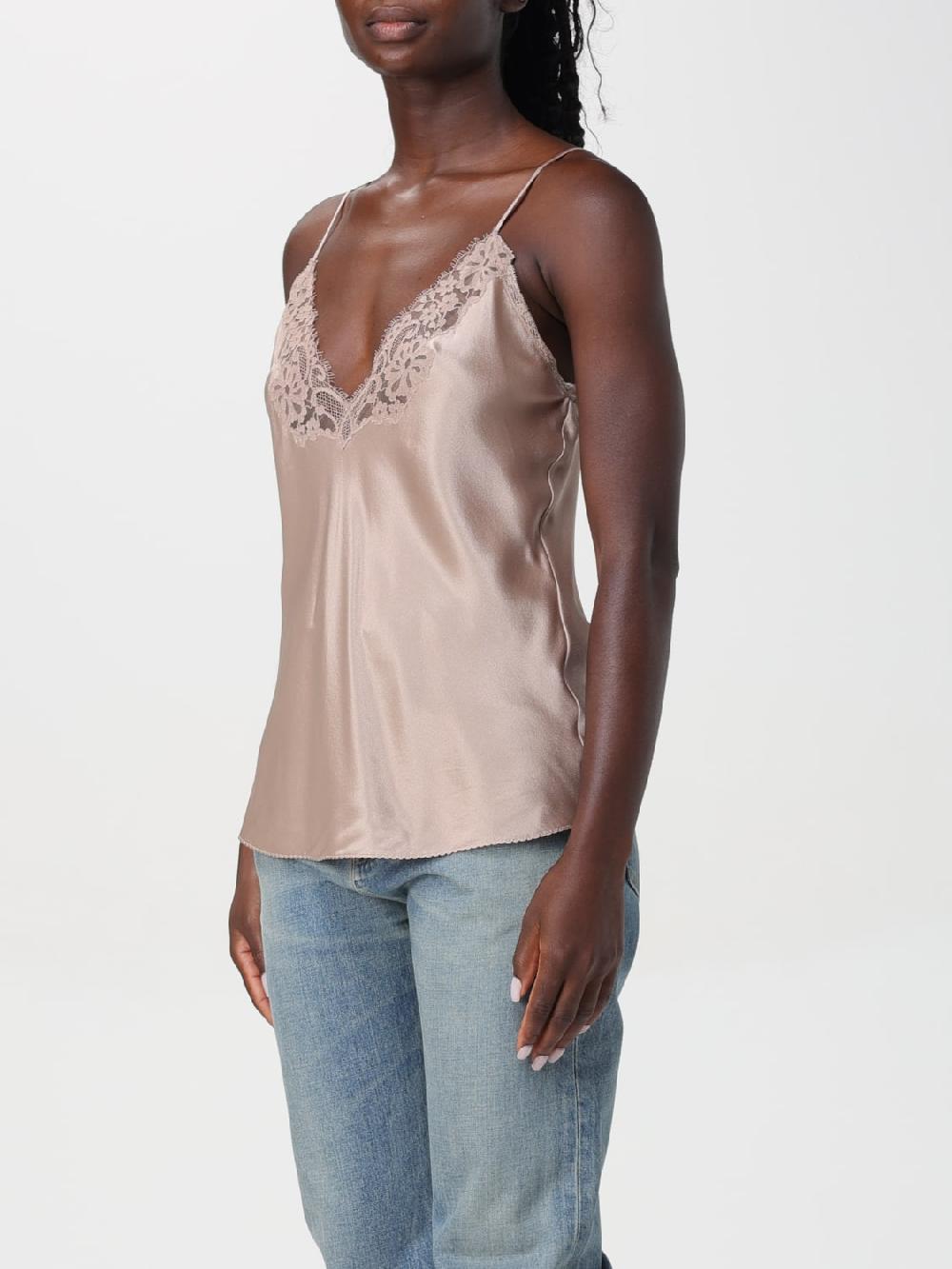 Giglio Top Saint Laurent in seta con pizzo Latest fashion