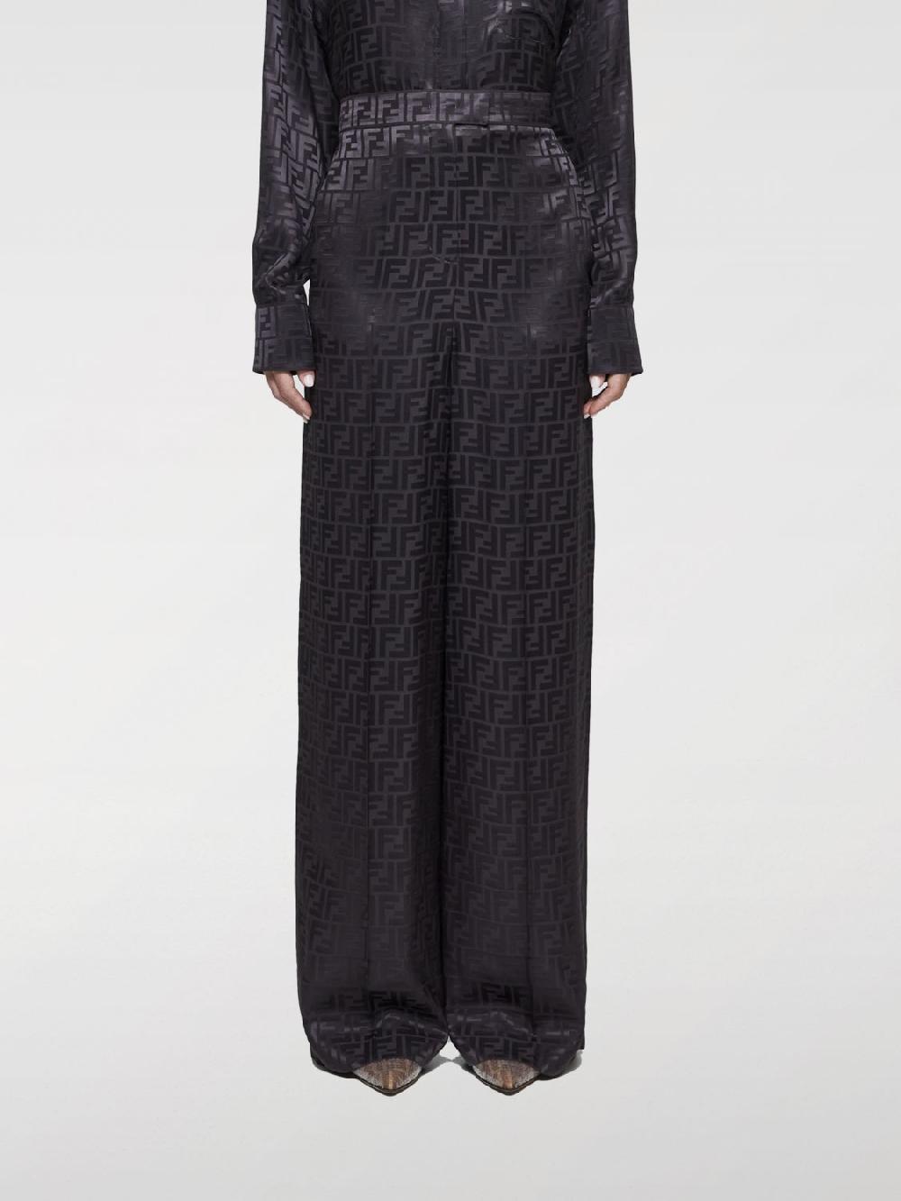 Giglio Pantalone Fendi in seta con monogram FF jacquard Super Saving Price