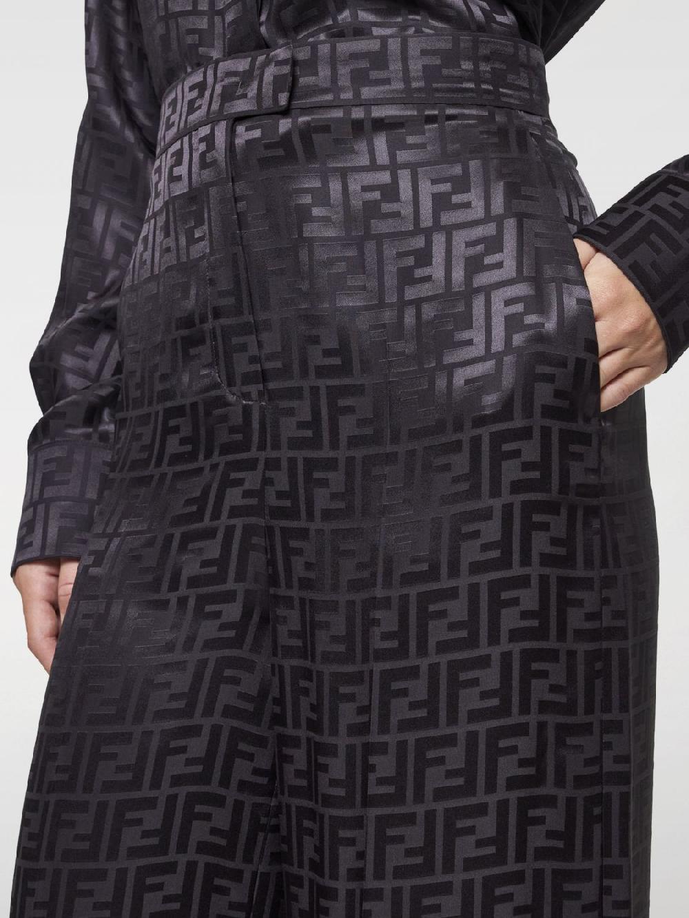 Giglio Pantalone Fendi in seta con monogram FF jacquard Super Saving Price