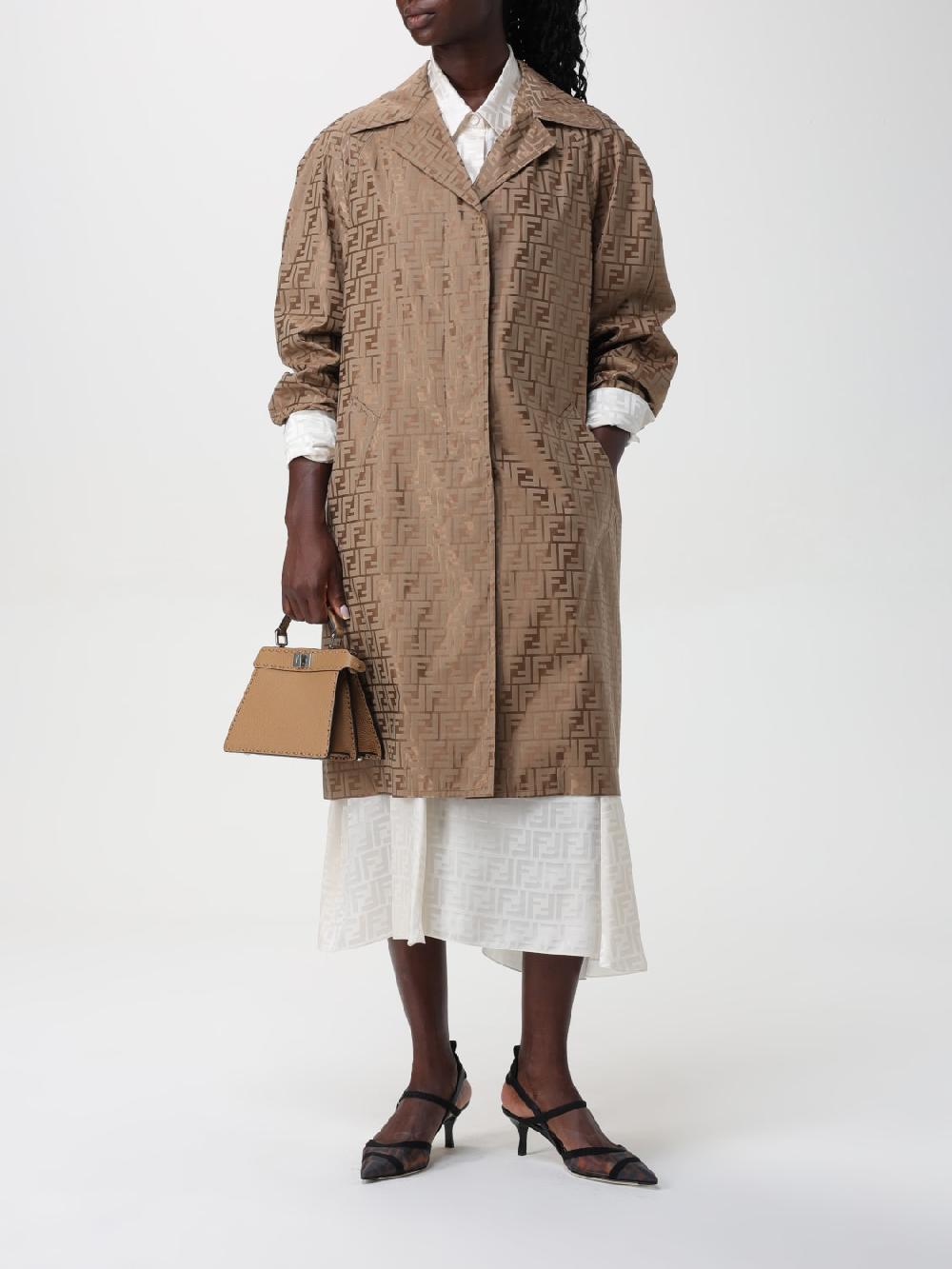 Giglio Cappotto FF Fendi in misto cotone Fino al 65% di sconto