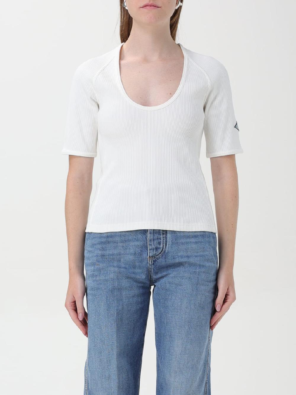 Giglio Top a costine con patch logo Bottega Veneta Qualità