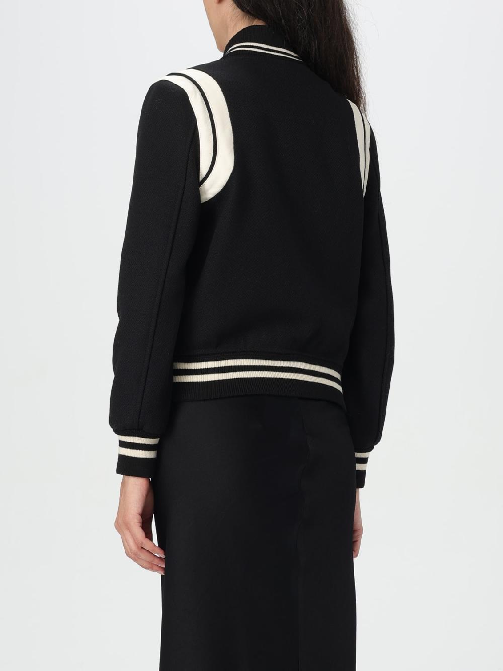 Giglio Bomber Saint Laurent in pelle di agnello e lana Sottocosto