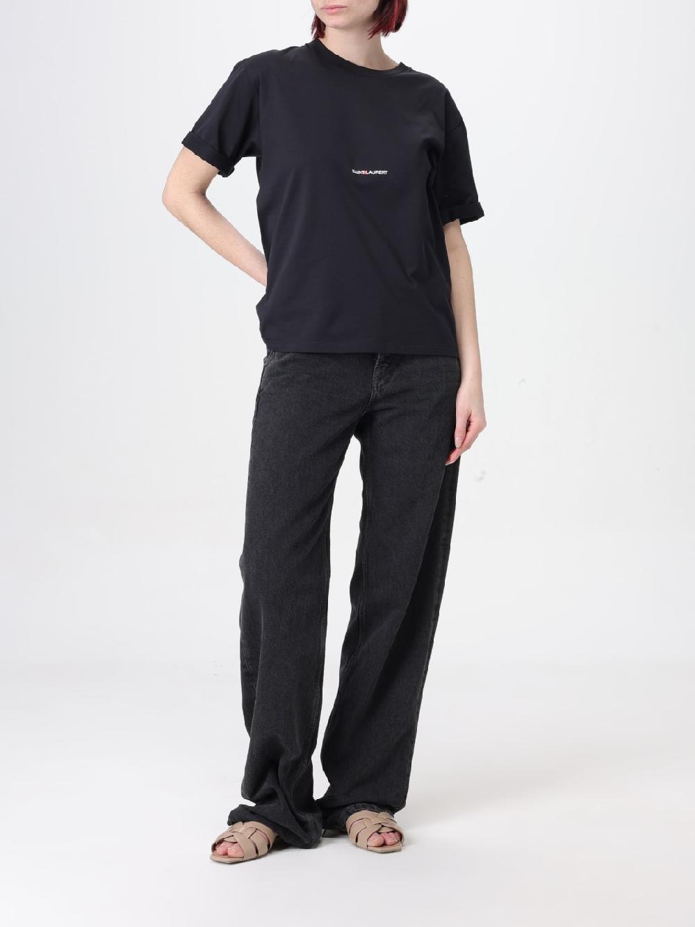 Giglio T-shirt basic Saint Laurent con logo Vendita Economica