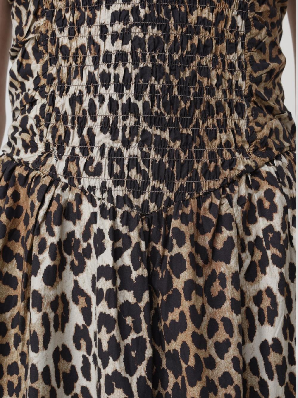 Giglio Abito lungo animalier Ganni in cotone organico Promozione temporanea