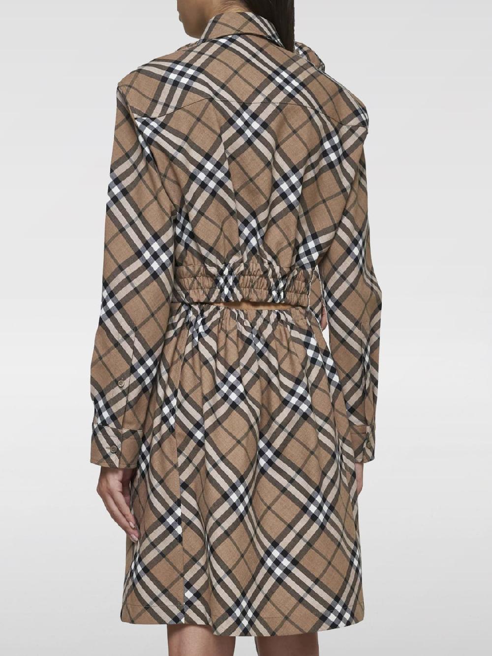 Giglio Abito chemisier Burberry in misto lana check Offerta speciale della fabbrica
