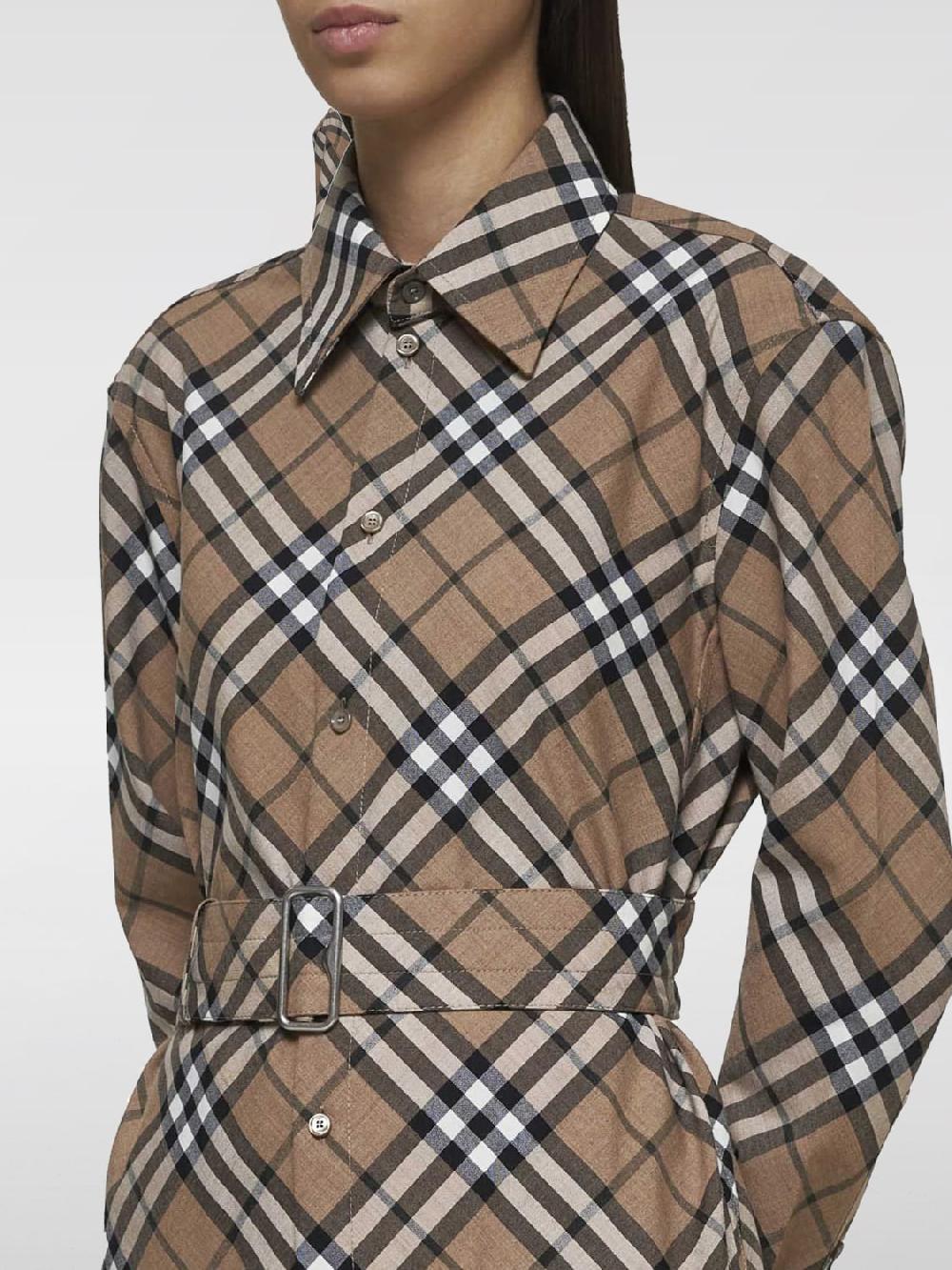 Giglio Abito chemisier Burberry in misto lana check Offerta speciale della fabbrica