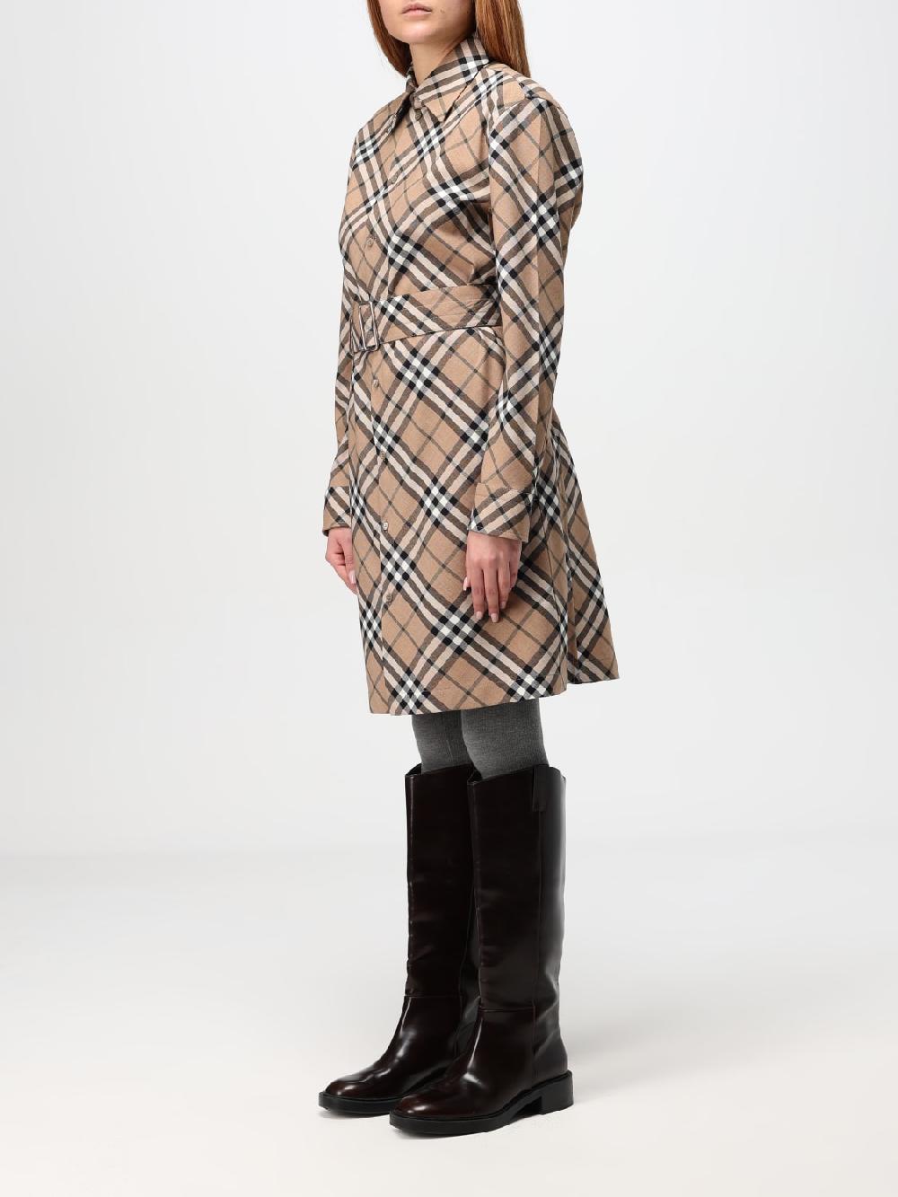 Giglio Abito chemisier Burberry in misto lana check Offerta speciale della fabbrica
