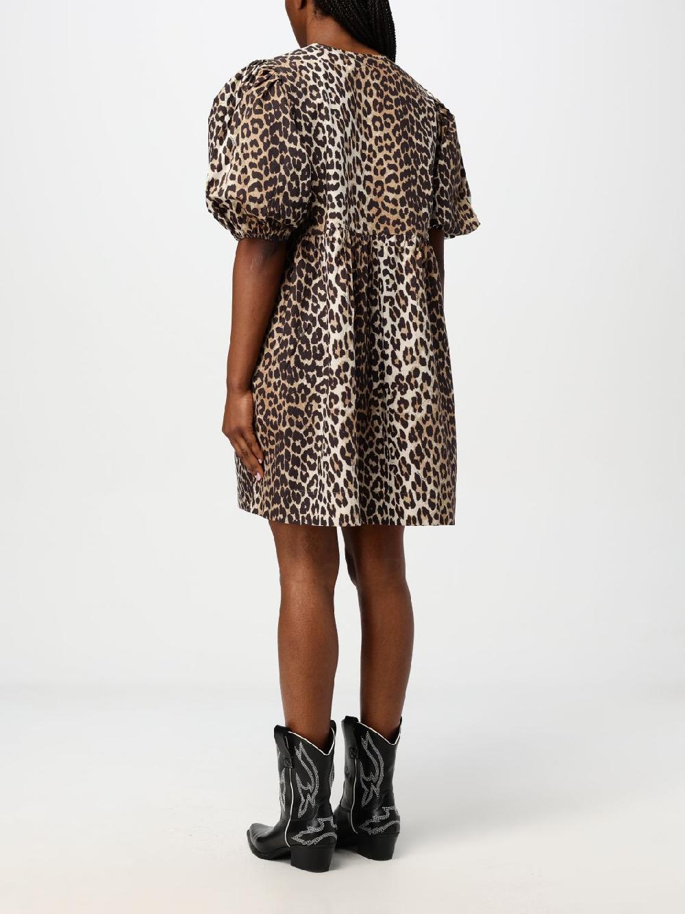 Giglio Abito Ganni in cotone animalier Black Friday Prezzi