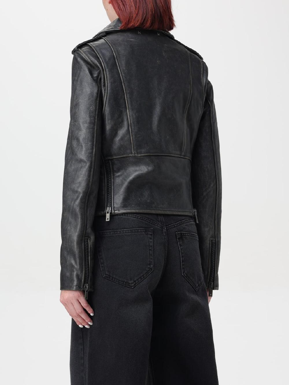 Giglio Giacca biker di pelle Golden Goose Vendita Calda