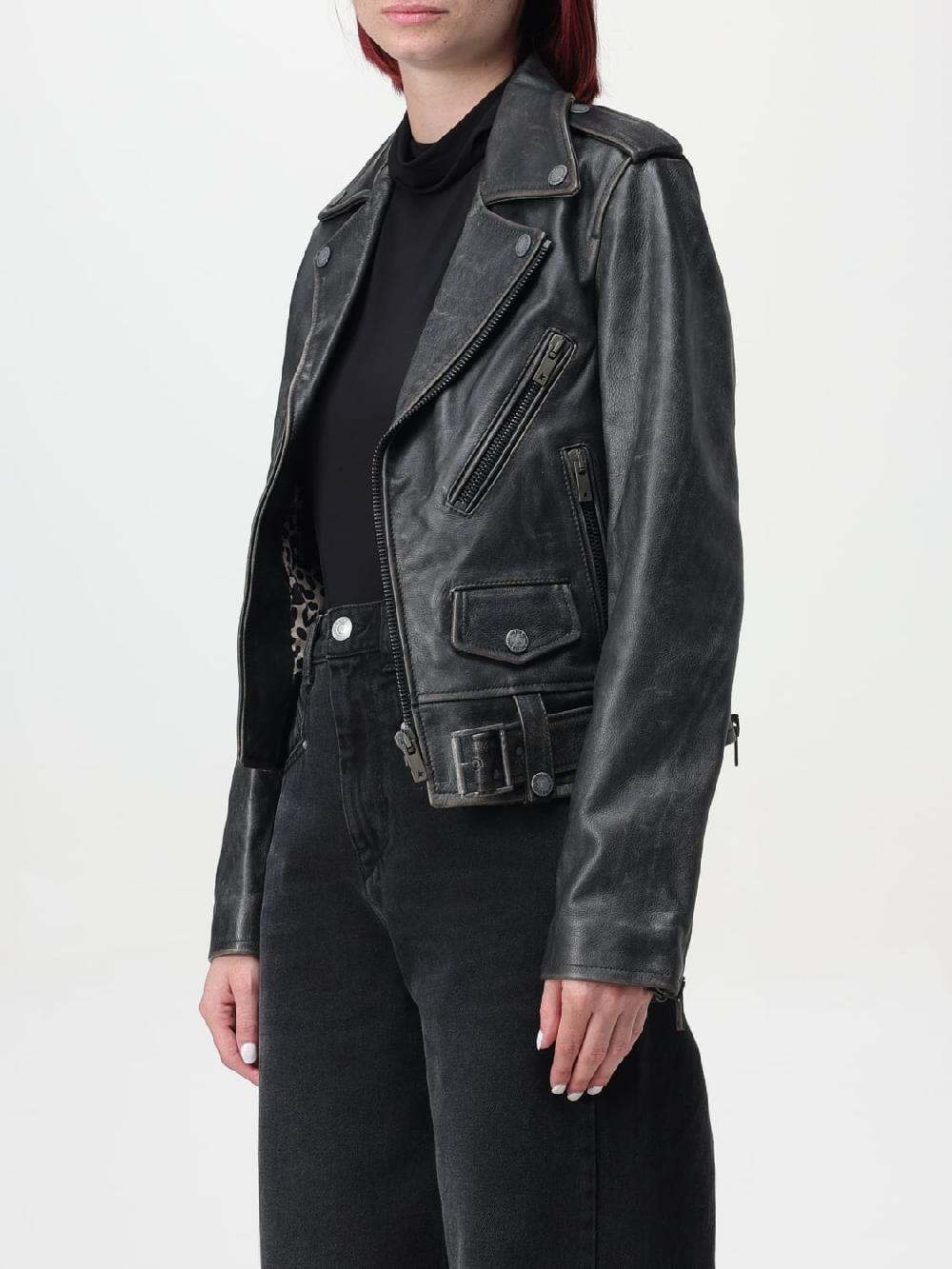 Giglio Giacca biker di pelle Golden Goose Vendita Calda