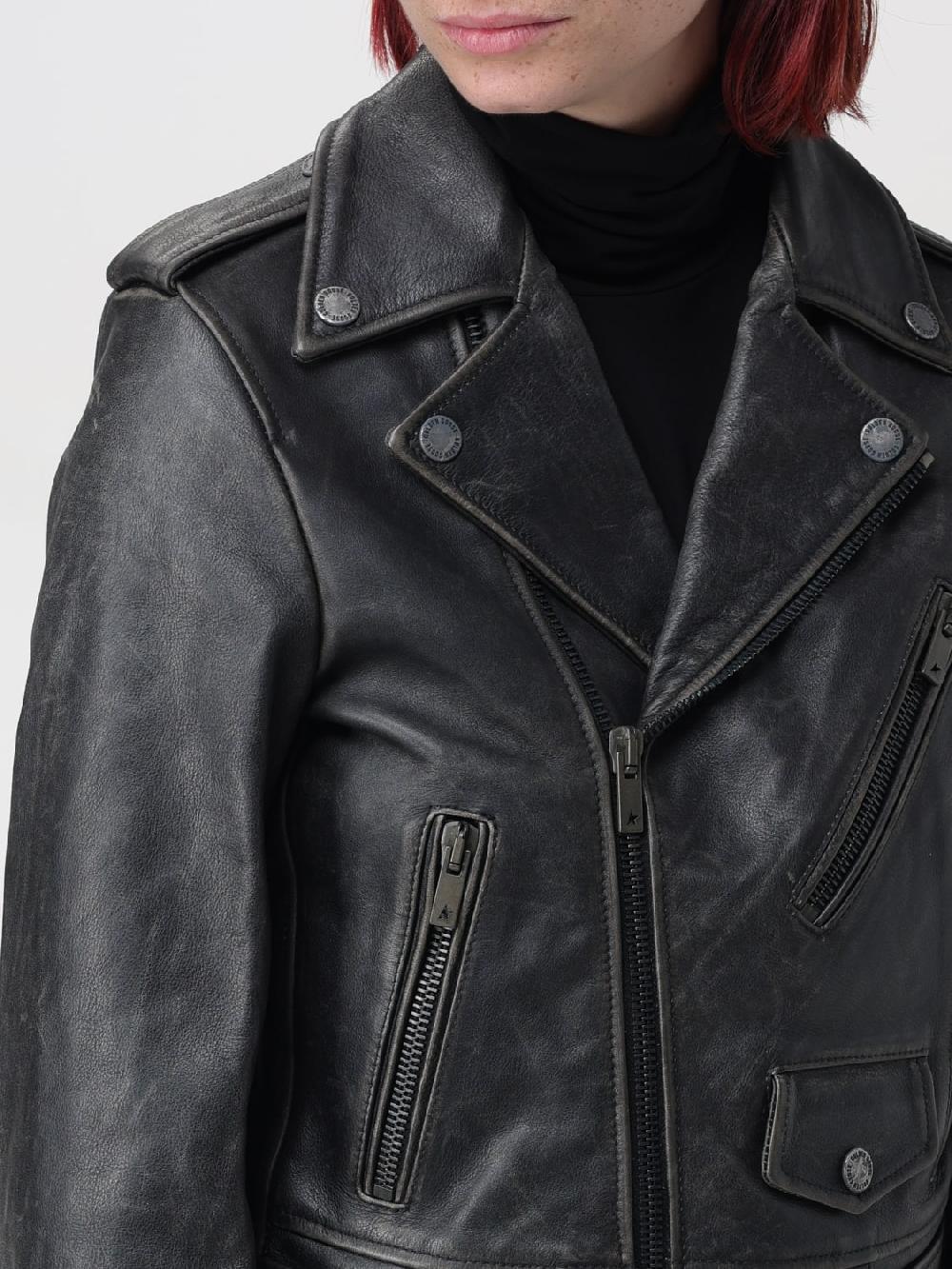 Giglio Giacca biker di pelle Golden Goose Vendita Calda