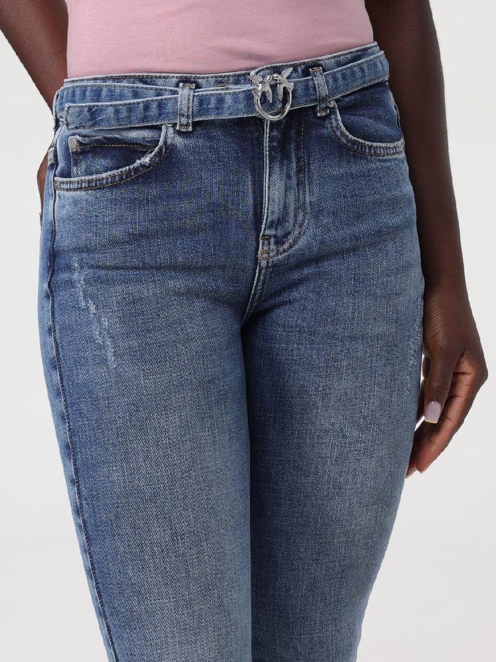 Giglio Jeans Pinko in denim di cotone con cinta I Più Venduti