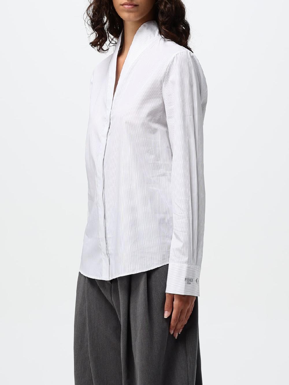 Giglio Camicia Fendi in cotone a righe Fino al 65% di sconto