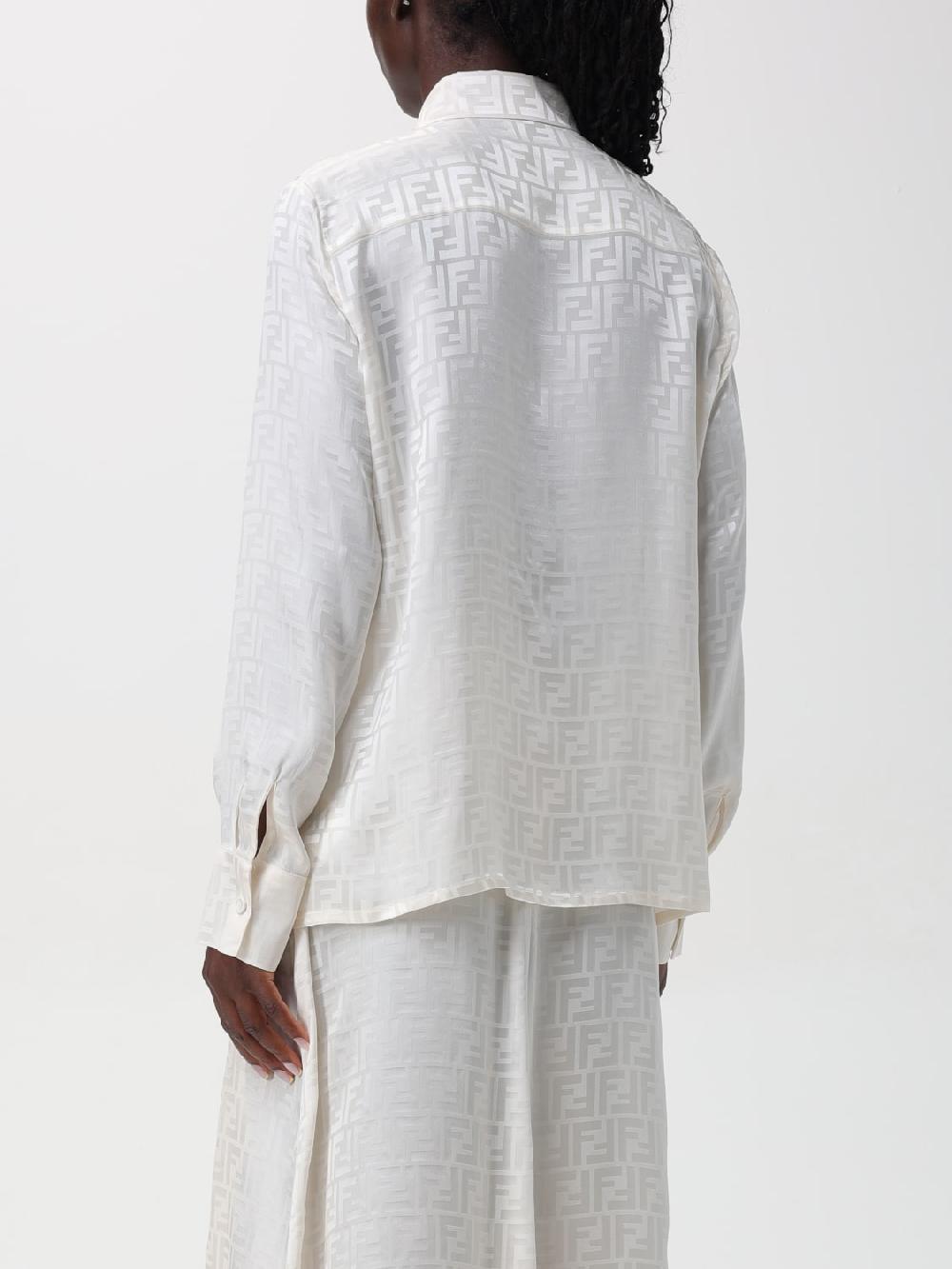 Giglio Camicia FF Fendi all-over in seta Sostegno trimestrale