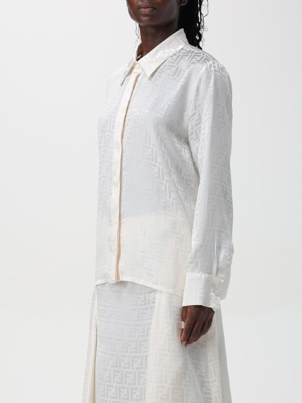 Giglio Camicia FF Fendi all-over in seta Sostegno trimestrale