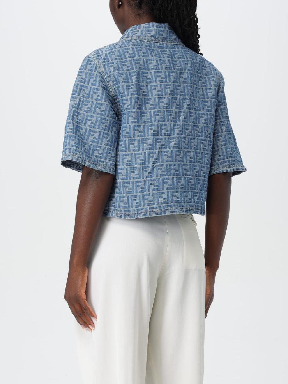 Giglio Camicia FF Fendi in denim jacquard 50% di sconto con spedizione gratuita