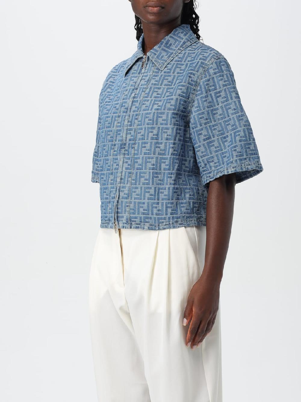 Giglio Camicia FF Fendi in denim jacquard 50% di sconto con spedizione gratuita